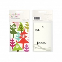 Caroline Gardner Colourful Christmas Tree Forest Gift Tags